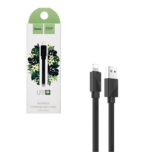Кабель Hoco U34 Lightning черный 1.2 м