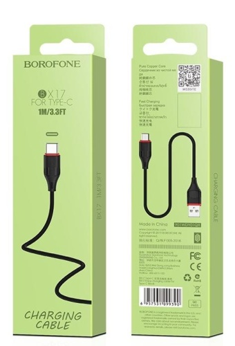 Кабель Borofone BX17 Type C черный 1м