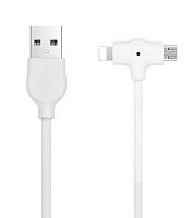 Кабель Hoco X1 Rapid Lightning / MicroUSB белый 1 м