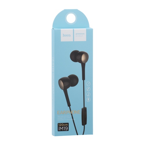 Наушники с микрофоном Hoco M19 Drumbeat черные Наушники с микрофоном Hoco M19 Drumbeat черные