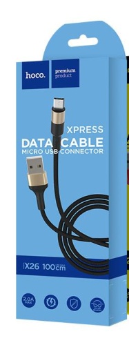 Кабель Hoco X26 Xpress MicroUSB золото/черный 1 м